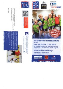Flyer Intersport Handballschule Seite 1